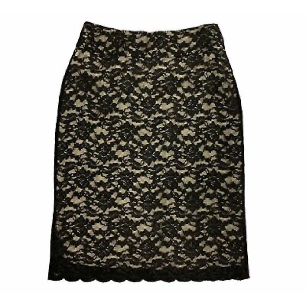NEW Banana Republic 8 Lace Pencil Women's Scalloped Hem Back Zip Lined Skirt